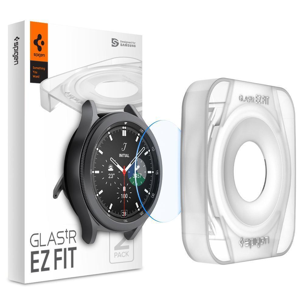 SPIGEN GLAS.tR EZ Fit 2 Pcs Glass Screen Protector for Galaxy Watch 4 Classic 46mm