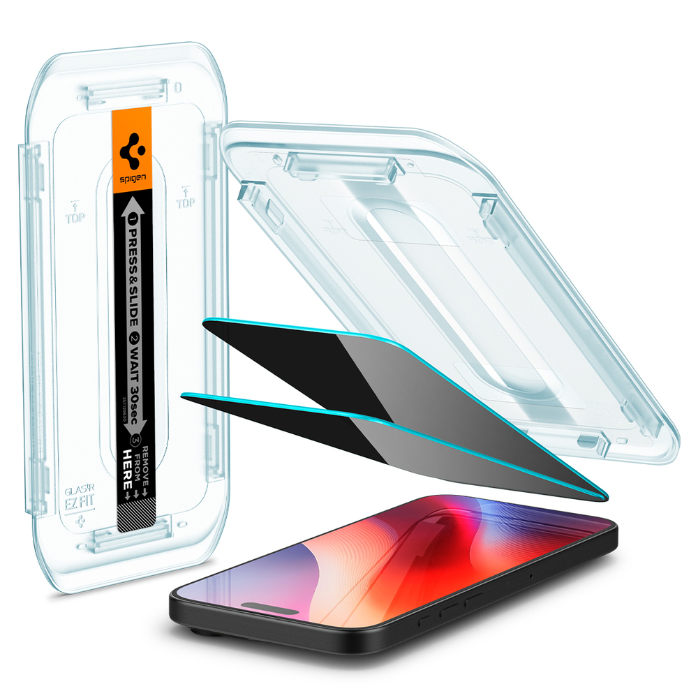 SPIGEN GLAS.tR EZ Fit Privacy 2 Pcs Glass for iPhone 16 Pro Screen Protector