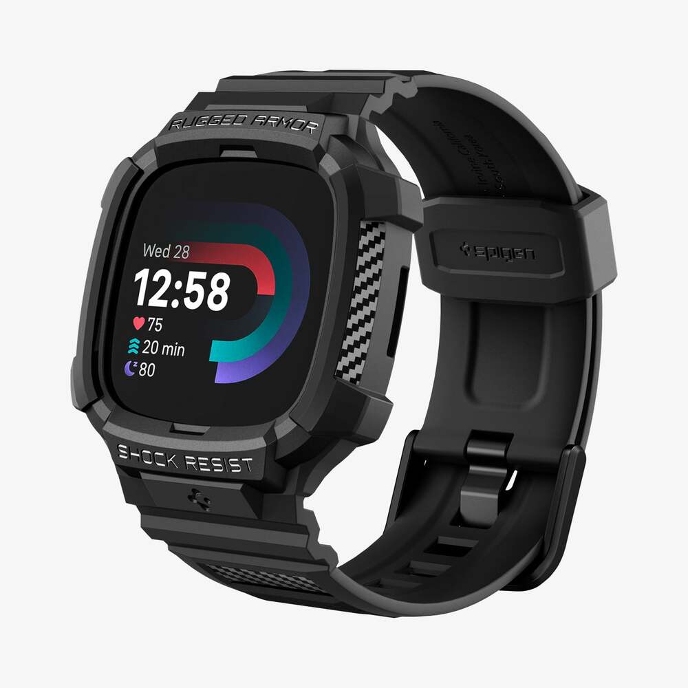 SPIGEN Rugged Armor Pro for Fitbit Versa 4 / Sense 2 Case Band