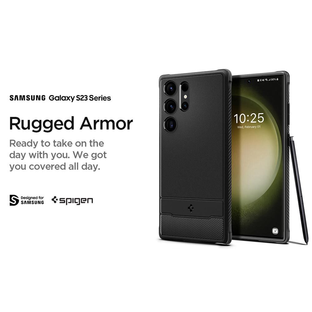 Spigen Case for Samsung Galaxy S23 Ultra, Rugged Armor, Black