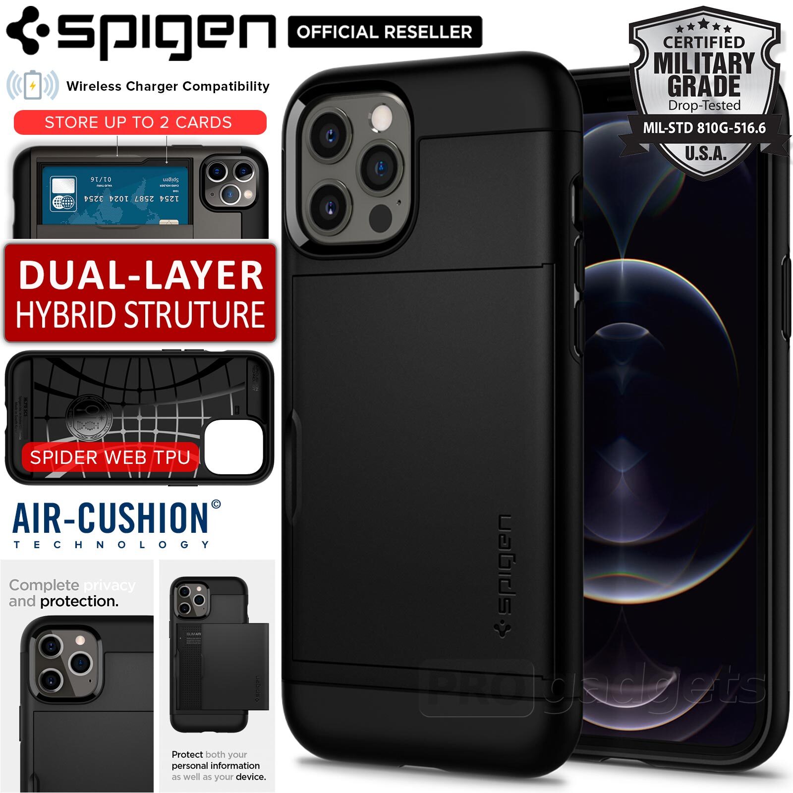 Genuine SPIGEN Slim Armor CS Card Slider Holder Cover for Apple iPhone ...