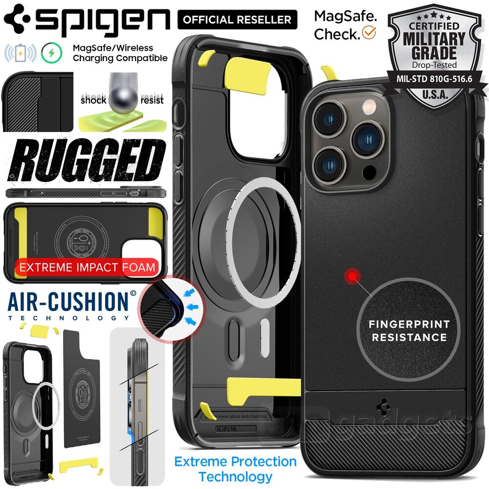 SPIGEN Rugged Armor Mag (MagFit) MagSafe Compatible Case for iPhone 14 Pro